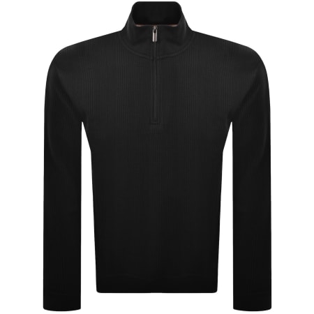 BOSS Structure Quarter Zip Sweatshirt Black | Mainline Menswear us